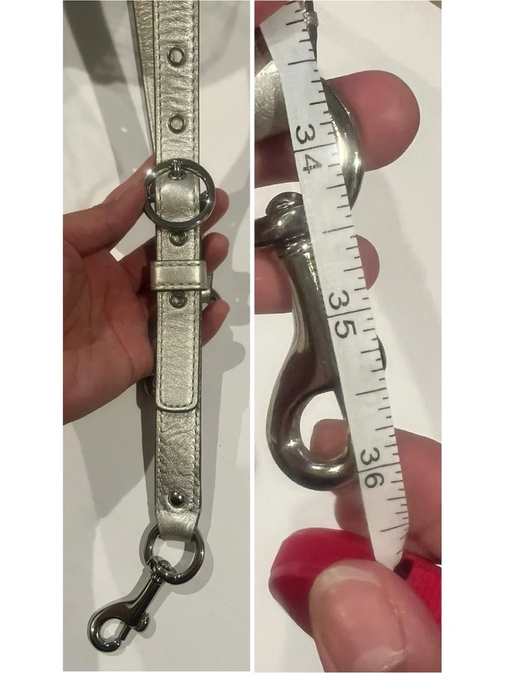 Coach Zoe Shoulder strap - Metallic Silver Leather replacement strap - Picture 4 of 10